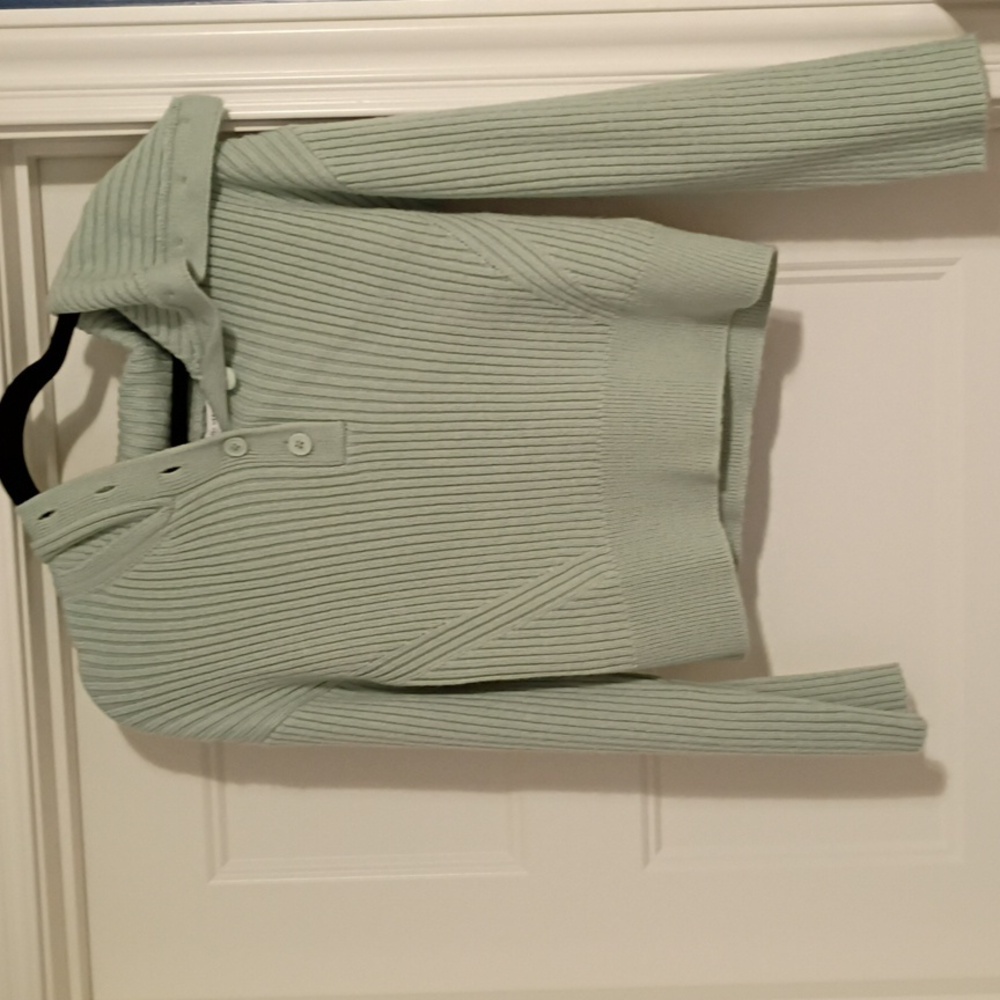 Marissa Webb Cropped Ribbed Light Green Sweater Women's Size XS